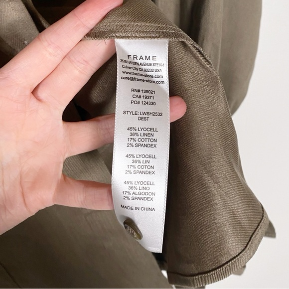 Frame Arie Cutaway Button-Up Shirt Top Desert - Picture 6 of 6